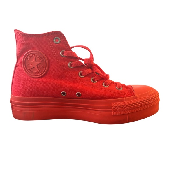 Converse All Star Platform High Tops – Monochrome Neon Orange – Women’s 8 - Picture 1 of 8
